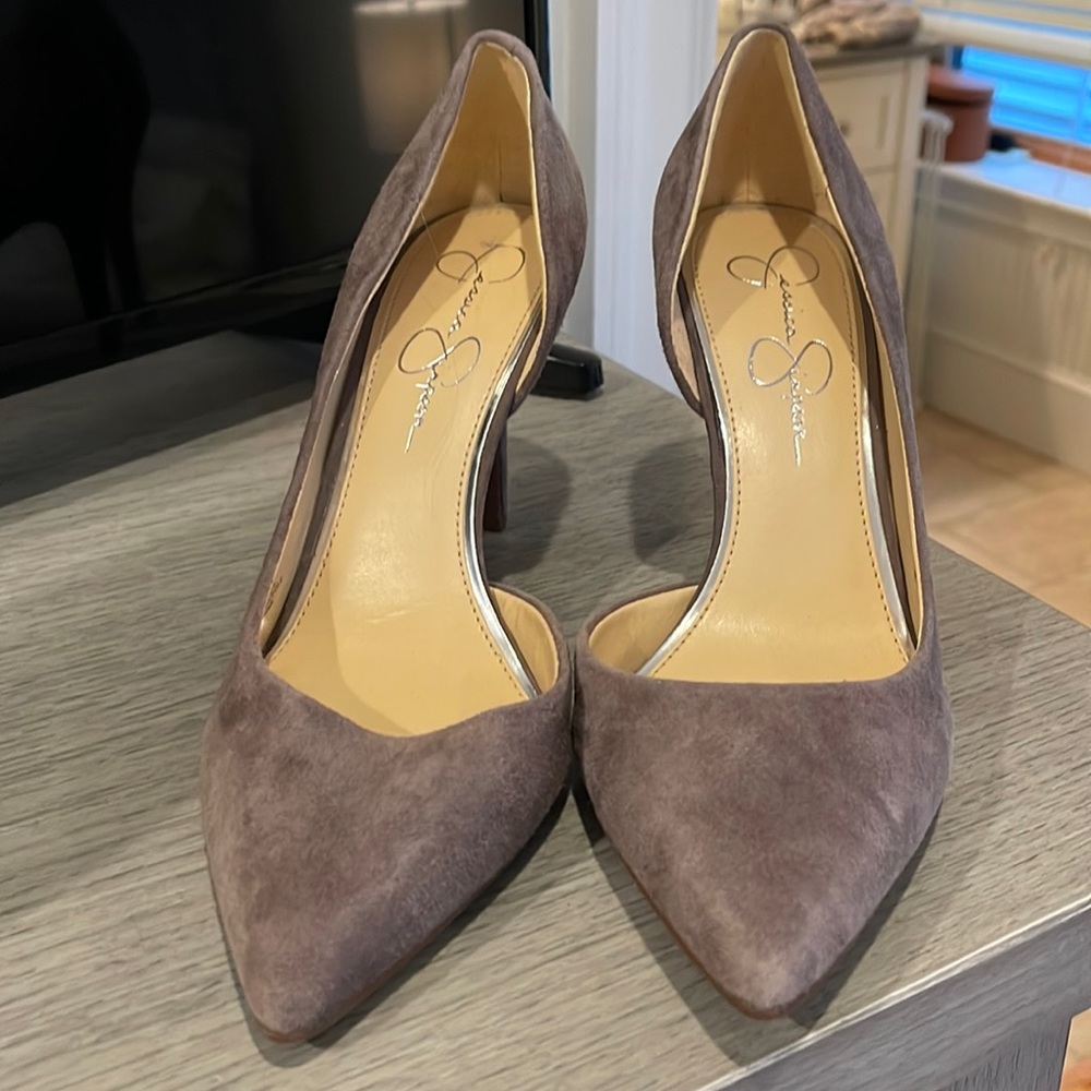 Jessica Simpson brand new gray heels size 10.